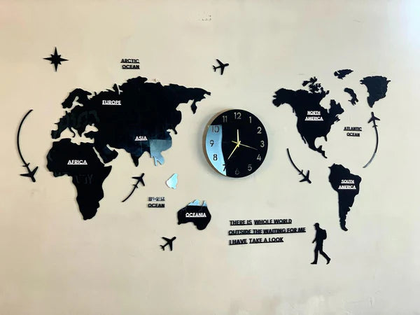 WORLD MAP WALL CLOCK – Premium Quality ©